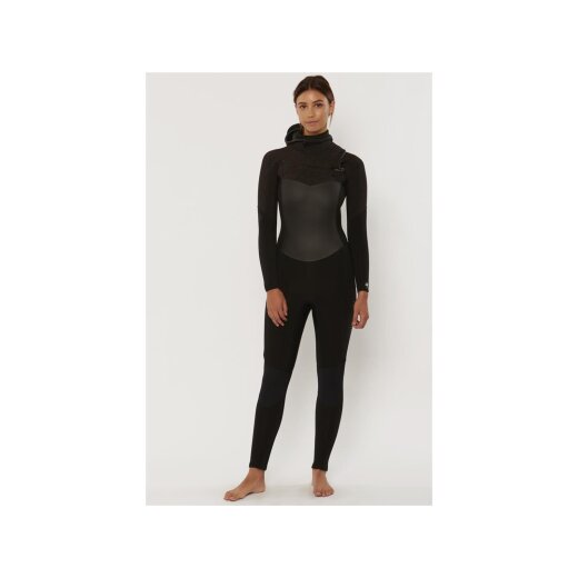 Sisstrevolution 7 SEAS 5.4mm Eco Wetsuit Chest Zip neoprene hooded woman Fullsuit black