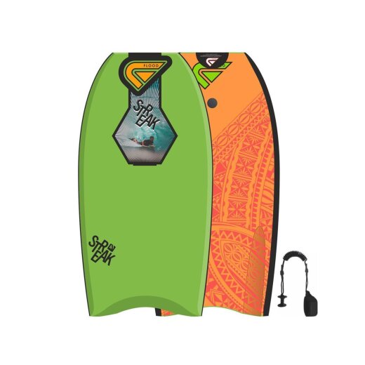 FLOOD Bodyboard Streak 41 Lime Orange Maori