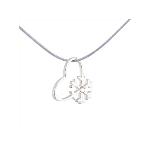 Silver+Surf Jewellery snowflake love size S Crystal