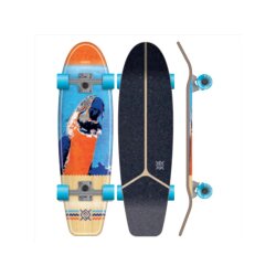 FLYING WHEELS Street Pool Skateboard 30.5 Parrot blue orange