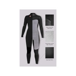 Sisstrevolution 7 SEAS 5/4 Eco Wetsuit Chest Zip Neopren Fullsuit schwarz Größe 4