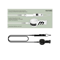 MDNS Surfboard Leash 6.0 black 180cm 7mm