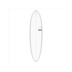 Surfboard TORQ Epoxy TET 7.2 Funboard white Pinlines