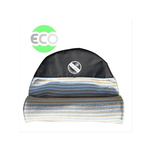 SURFGANIC Eco Surfboard Socke 9.0 Longboard Malibu beige blau gestreift