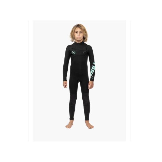 VISSLA 7 Seas Boys 4-3 Full Chest Zip Kids Wetsuit black