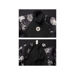 SISSTR Evolution 3.2mm Eco wetsuit print flower pattern back zip black women wetsuit