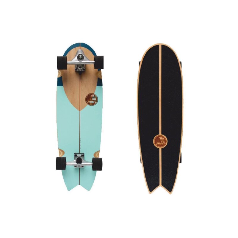 [SLIDE] Surfskate Skateboard SWALLOW NOSERIDER 33 teal